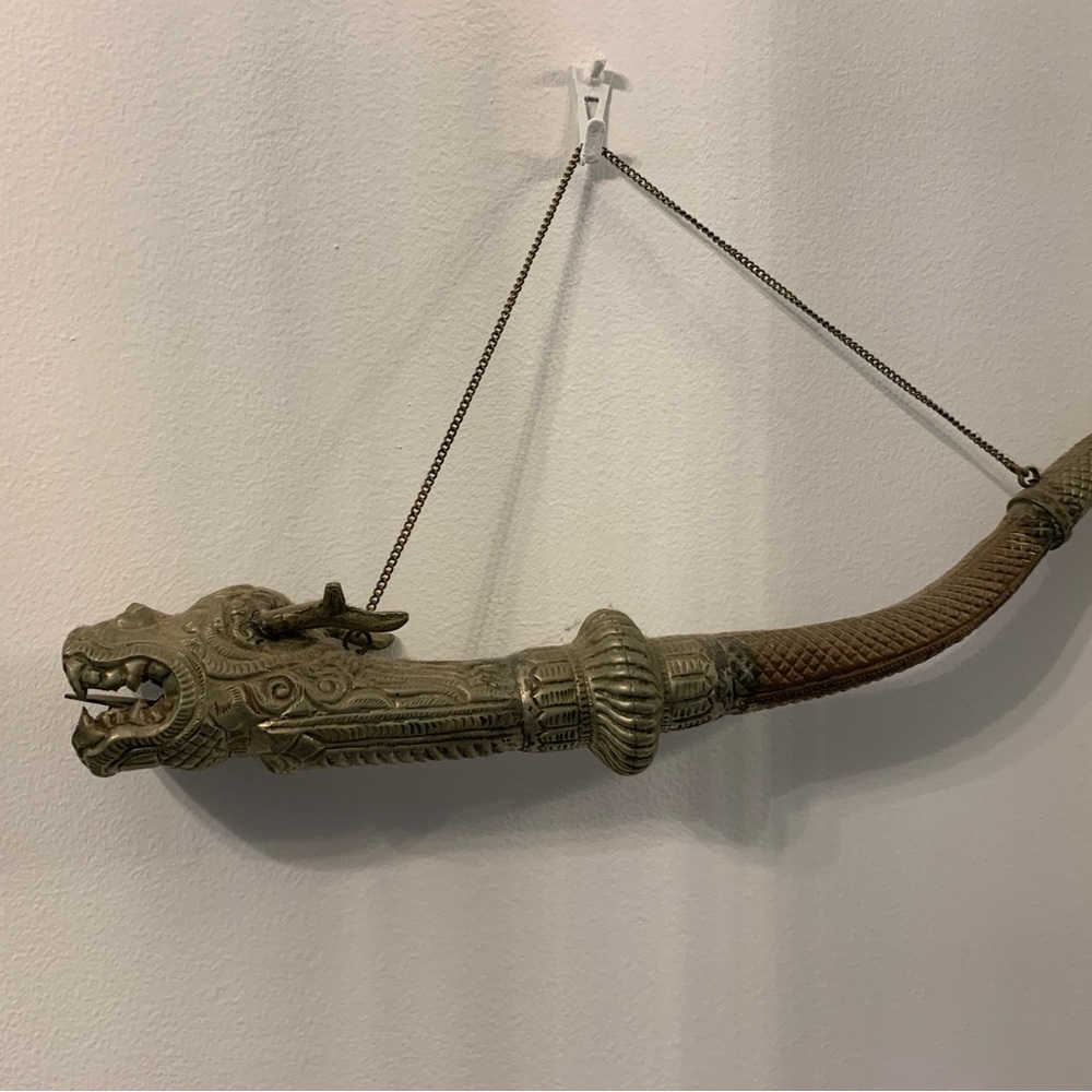 Tibetan Buddhist Decorative Dragon Horn Wall Hanging